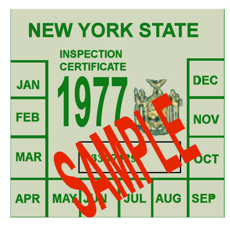 Modal Additional Images for 1977 New York INSPECTION Sticker